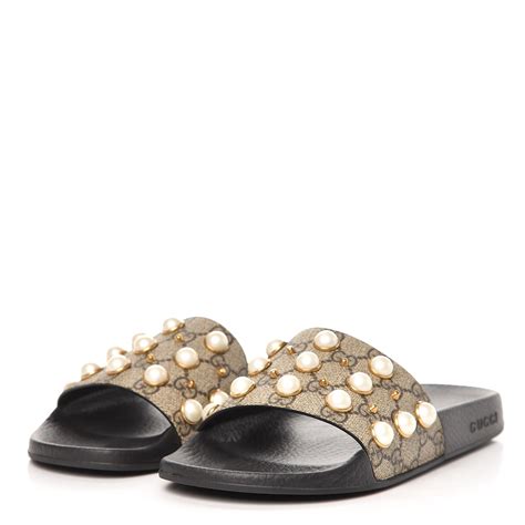 gucci slippers dames met parels|gucci slippers for women.